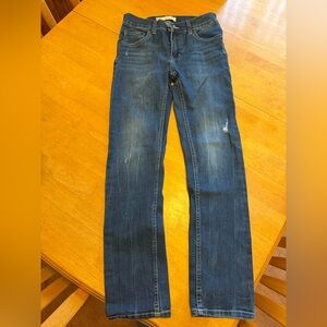 Levi's Kids Dark Blue Distressed Skinny Jeans